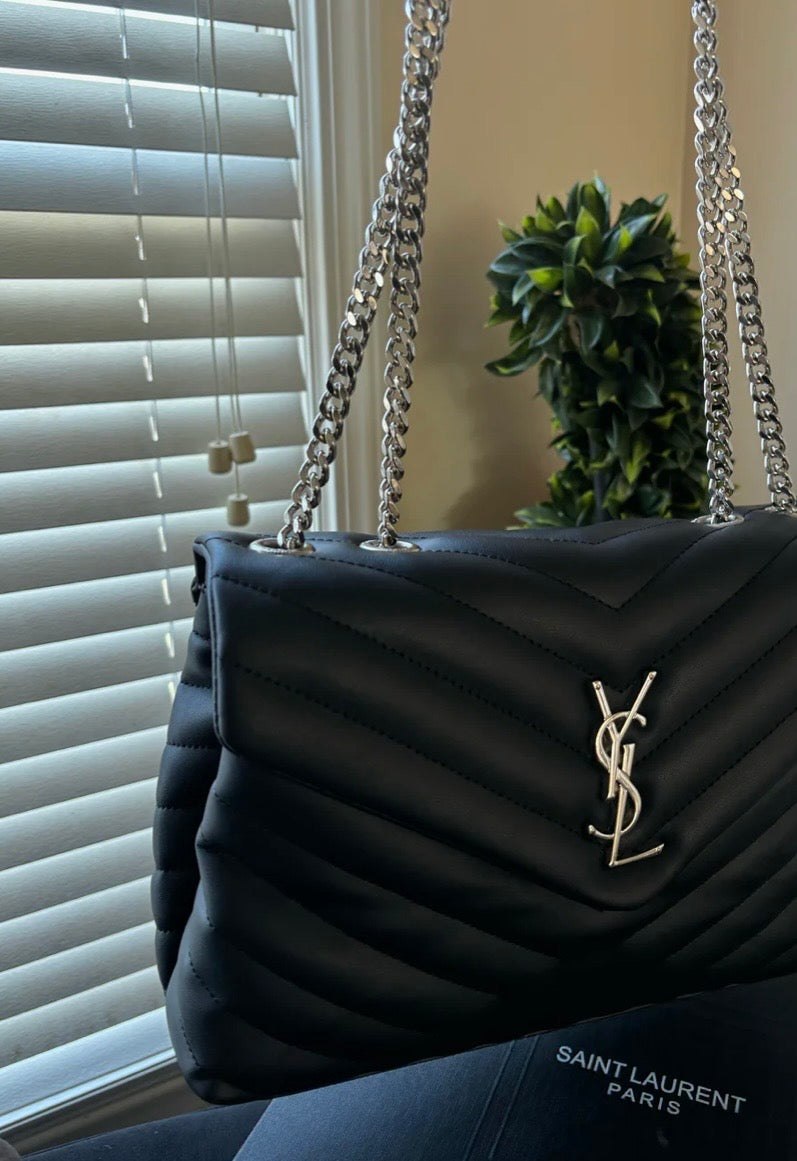 SILVER MEDIUM YSL BAG